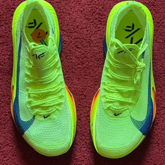 Nike Air Zoom Alphafly Next% 3 'Fast Pack' Neon Running Shoes Womens Size 7 - Picture 2 of 5